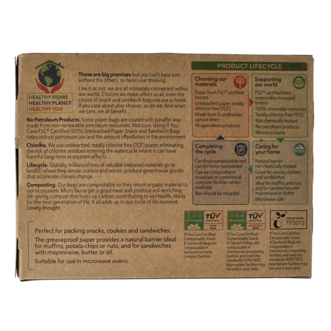 Bolsas para snacks y sándwiches 48 unidades