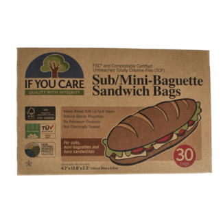 If You Care Sacs pour mini baguettes & sandwichs 30 Pièces