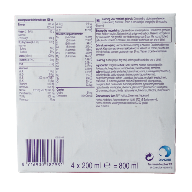 Protein aardbei 200ml 4 Stuks