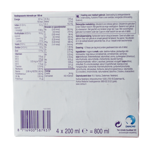 Protein fragola 200ml 4 Pezzi