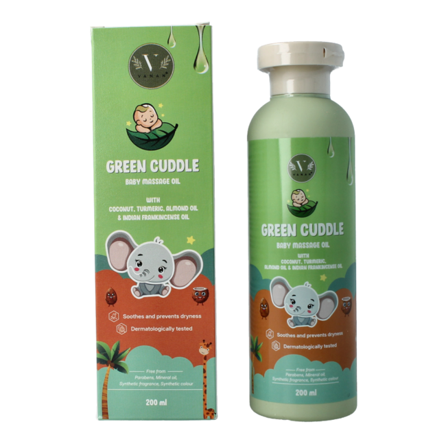 Olio da massaggio per neonati Green Cuddle 200 Millilitri