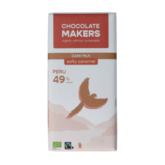 Chocolatemakers Chocolat bio Fairtrade caramel au sel 49 % 80,00 grammes