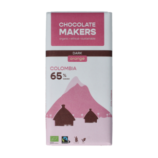 Chocolatemakers Colombia dark orange 65% organic 80 Gram