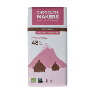 Chocolatemakers Colombia dark hazelnut cream 48% organic 80g