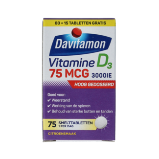 Davitamon Vitamine D 75mcg 75 comprimés fondants