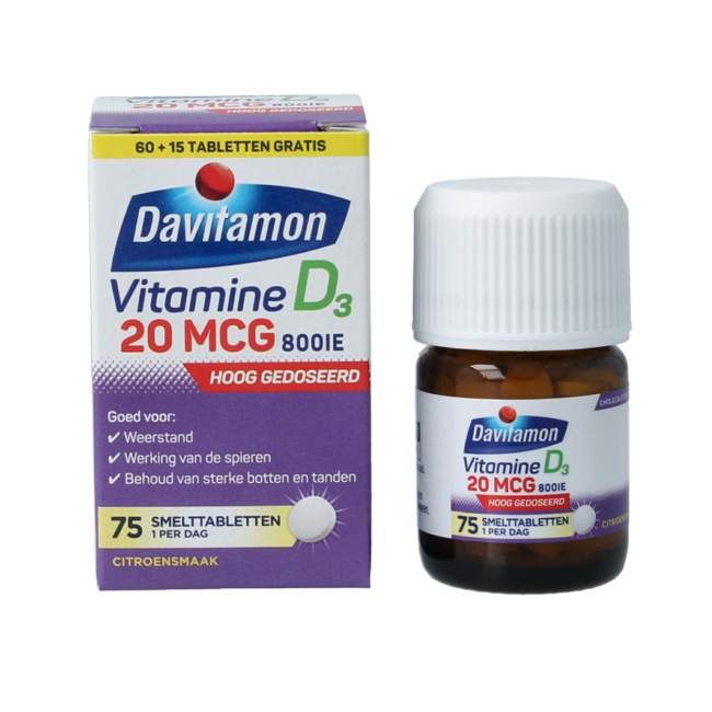 Vitamin D 20mcg 75 Melt Tablets