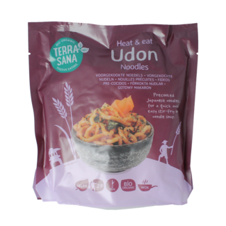TerraSana Bio Udon Nudeln zum Erhitzen & Genießen, 300 Gramm