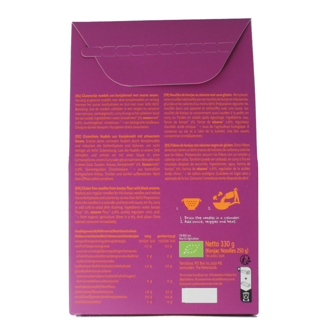 Nouilles de konjac au sésame noir bio 250 grammes