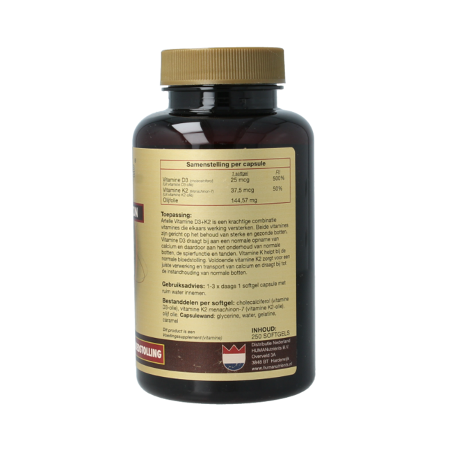 Vitamin D3 25mcg + K2 37.5 mcg MK-7 250 Softgels