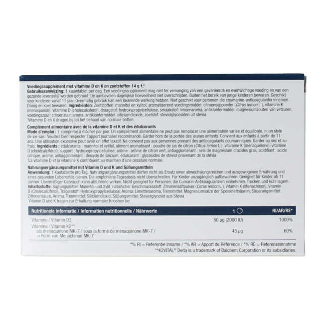 Vitamina D3 +K2 NFD 56 comprimidos masticables