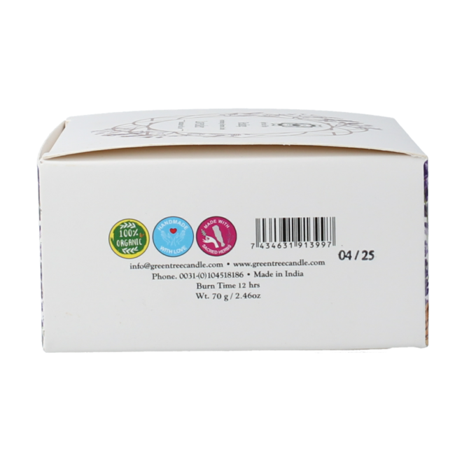 Vela con gema sanadora de lavanda 70 g