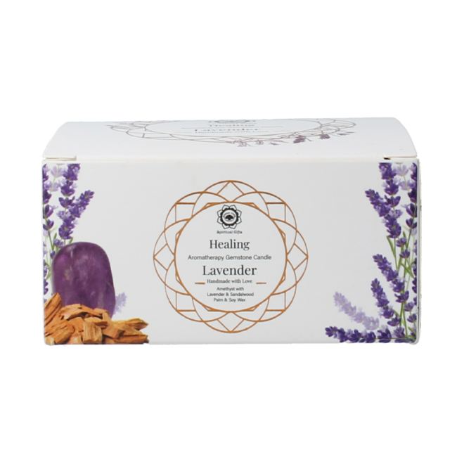 Vela con gema sanadora de lavanda 70 g