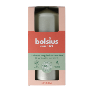 Bolsius Candela a Pilastro 120/58 Bianco Argento, 1 Pezzo