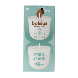 Bolsius Clean Light Cyprys i Bursztyn wkład uzupełniający, 2 sztuki