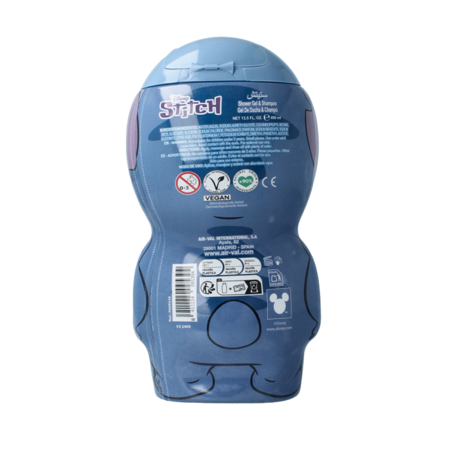 Air-Val Stitch 2D figure shower & shampoo 400 Milliliter