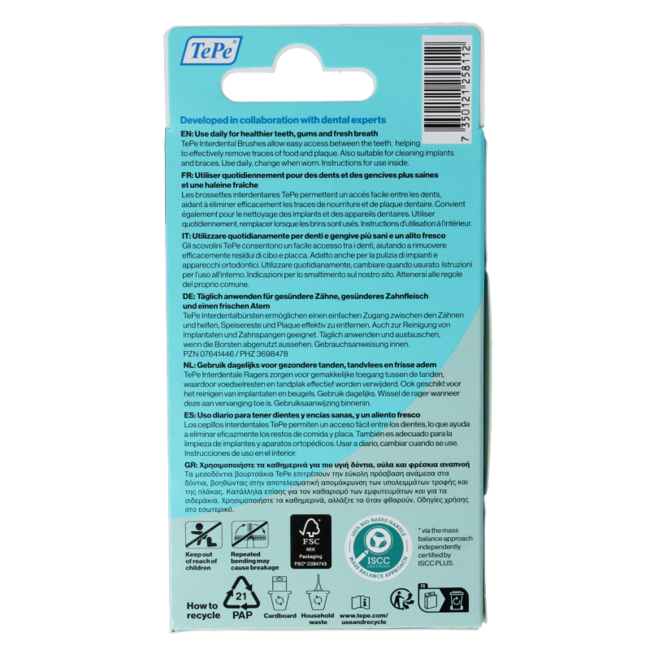 Interdentalbürsten Original Schwarz 1,5 mm Größe 8 6 Stück