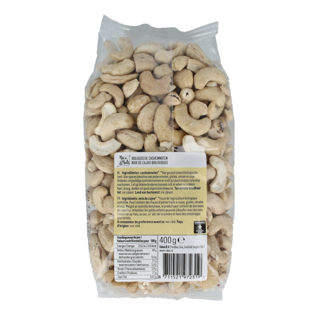 Nice & Nuts Organic Cashews 400 Gram