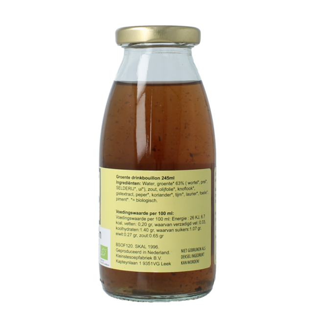 Kleinstesoepfabriek Trinkbouillon Gemüse Bio 245 Milliliter