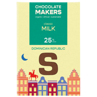 Chocolatemakers Chocolatemakers Sintletter melkchocolade 25% bio 100 Gram