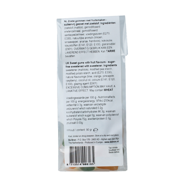 De Bron Sugar-free Winegums 90 Gram