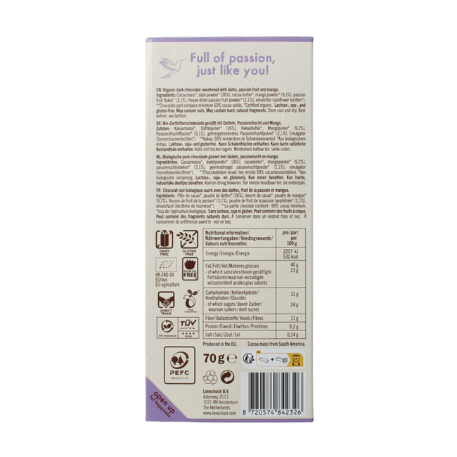 Passionfruit mango organic 70 Gram