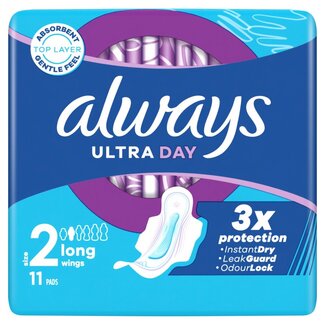 Always Maandverband ultra day long met vleugels 11 Stuks