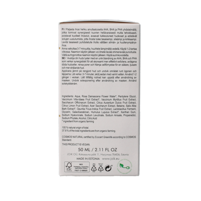 Joik Organics Re-boost glow peeling mask resurfacing 50 Milliliter