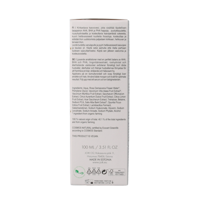 Joik Organics Re-boost glow facial toner 100 mililitros