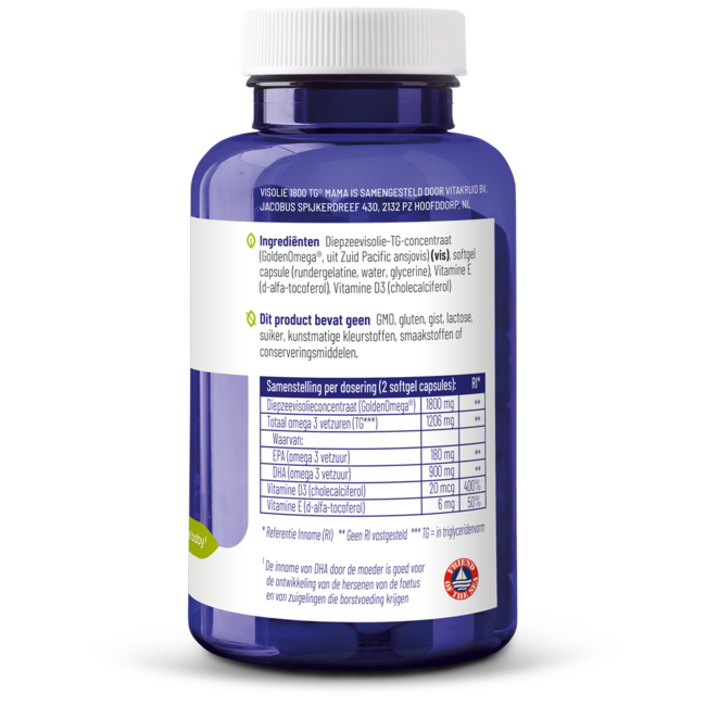 Olio di Pesce Vitakruid 1800 TG Mamma Trigliceridi con D3 90 Softgel