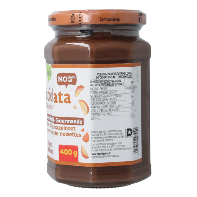 Rigoni Nocciolata crunchy organic 400 Gram