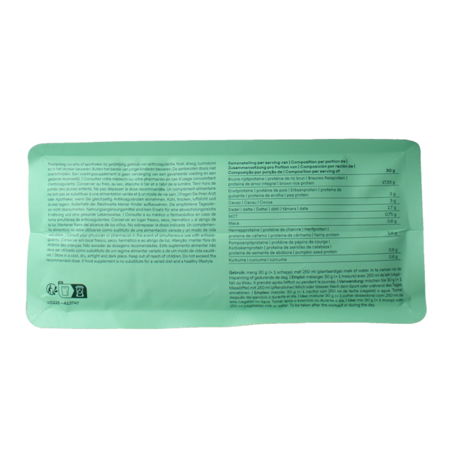 Proteine vegetali al cioccolato bio 900 Grammi