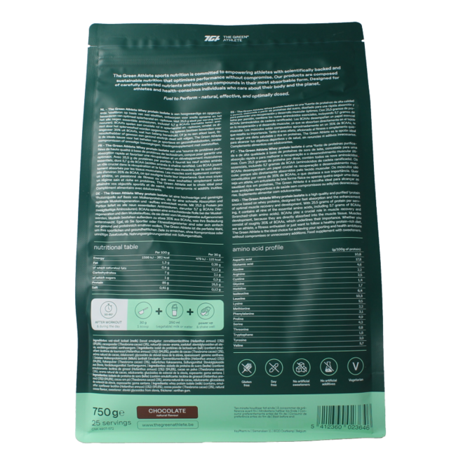 Isolat de protéine de lactosérum chocolat 750 Grammes