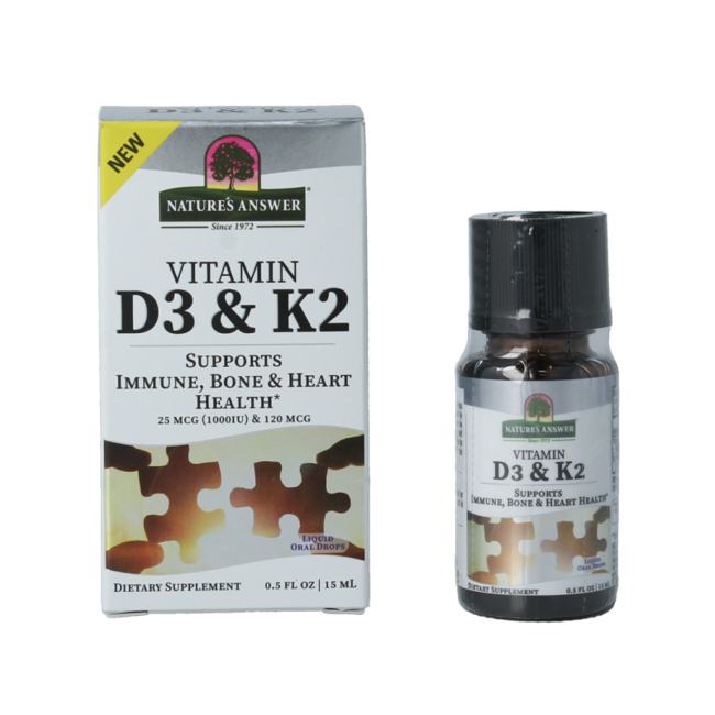 Vitamina D3 y K2 gotas 15 mililitros