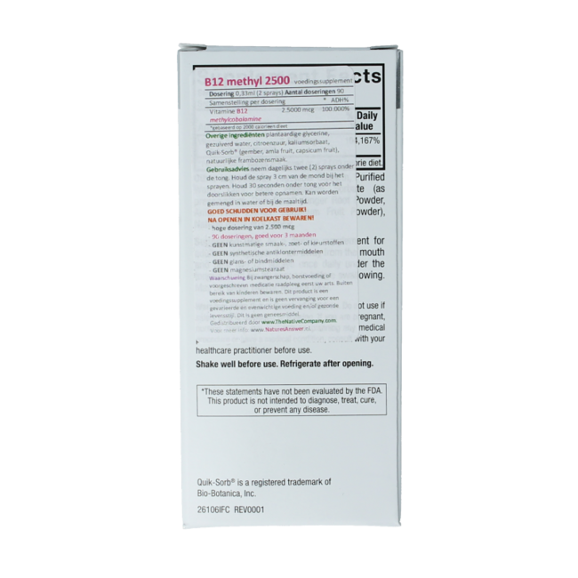 Natures Answer Spray Méthyl B12 30 Millilitres