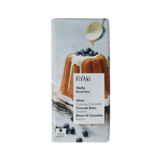 Vivani Couverture-Schmelzschokolade weiß Bio 150 Gramm