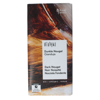 Vivani Zartbitter Schokolade Nougat Gianduja 80 Gramm
