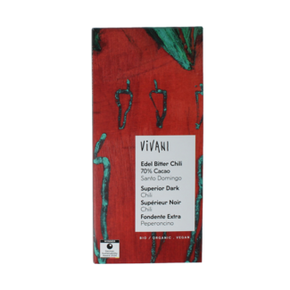Vivani Dark chocolate chilli 70% organic 80 Gram