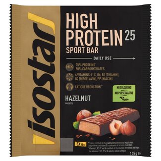 Isostar Barrette sportive Isostar High Protein 25 nocciola, confezione da 3 (105 grammi)