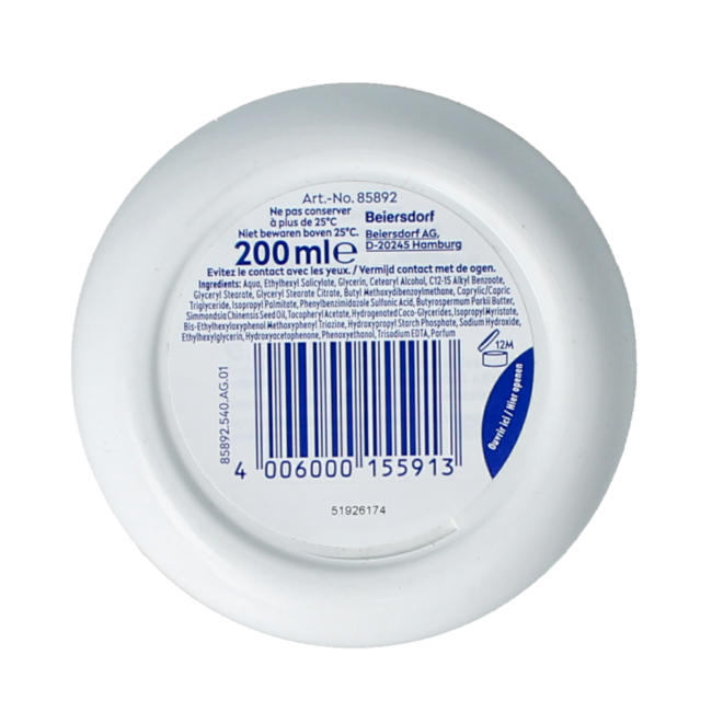 Nivea Soft Daily UV Bodycreme LSF 15, 200 Milliliter