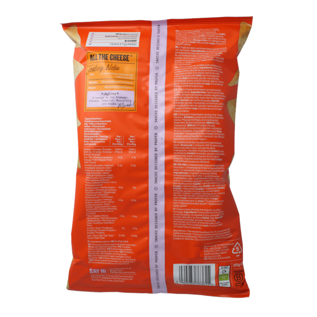 Proper Chips Patatine Tutto Formaggio Senza Glutine 85 Grammi