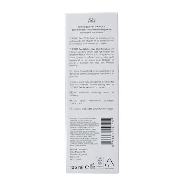 Zen white lotus sérum corporel 125 Millilitres