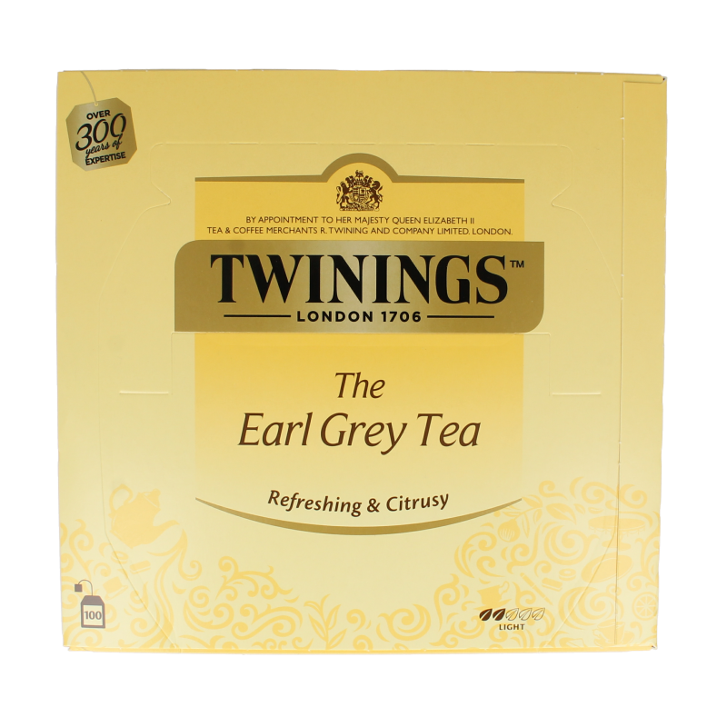 Twinings Earl grey sobres 100 bolsitas