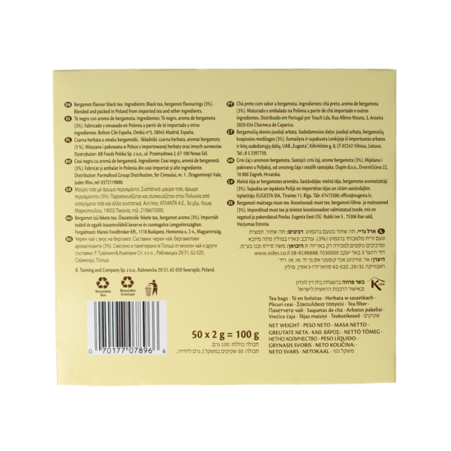 Twinings Earl Grey Teebeutel 50 Stück