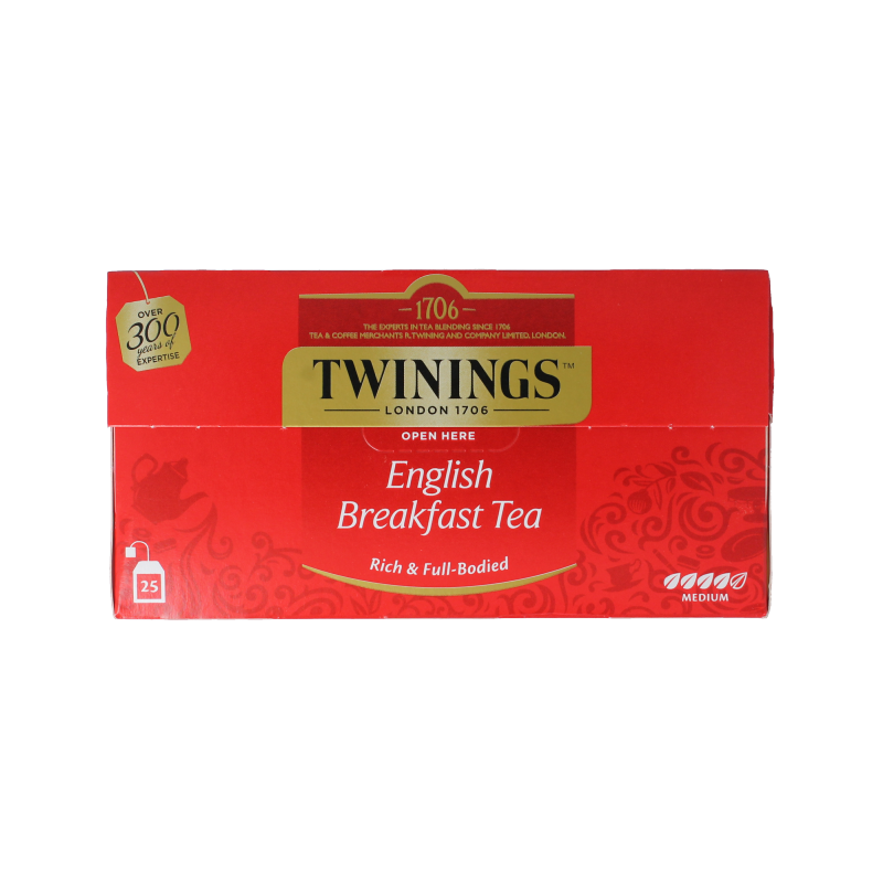 Twinings Té English breakfast sobre negro 25 bolsitas