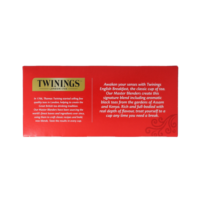 English breakfast tea envelope black 25 bags