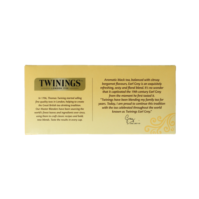 Earl Grey déca enveloppé noir 25 sachets