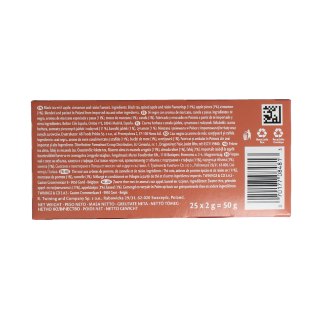 Apple cinnamon raisin 25 sachets