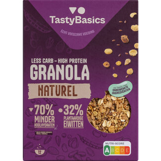 TastyBasics TastyBasics Granola natural baja en carbohidratos y alta en proteínas 350 g