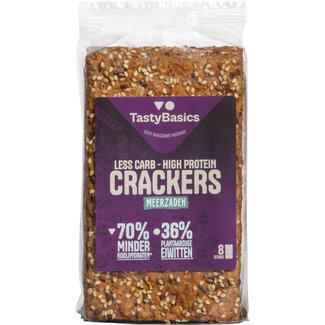 TastyBasics Less carb-high protein crackers multisemillas 200 Gramos