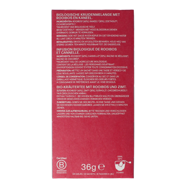 Comfort Warmth Organic 20 Tea Bags